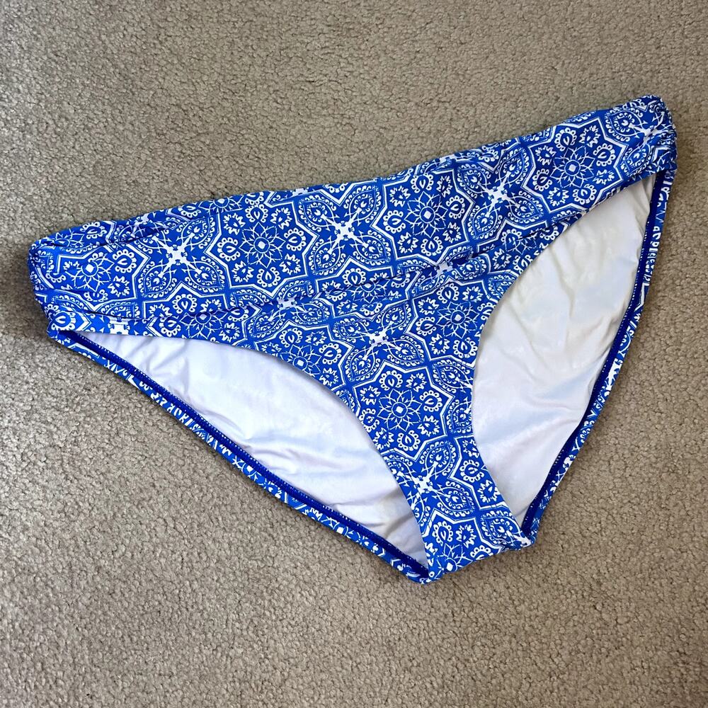 La Blanca Women´s Royal Blue White Tile Summer Bikini Bottom Size 16